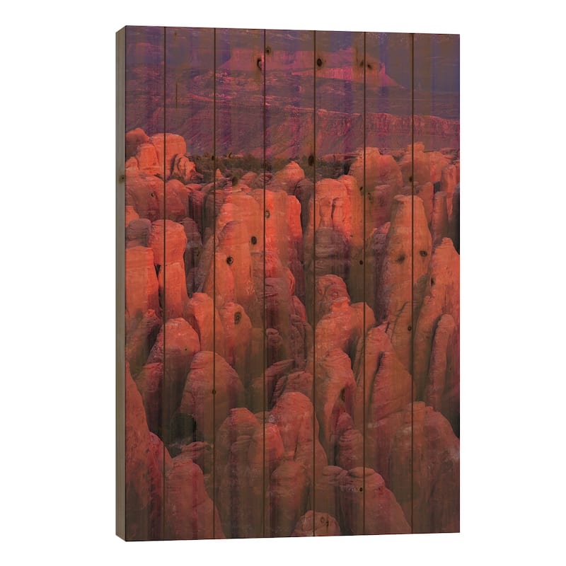 Fiery Furnace Print On Wood by Dustin LeFevre - Multi-Color - 26x18x1.5