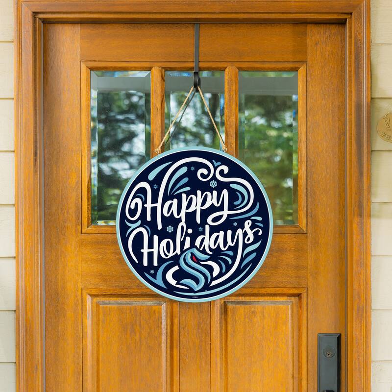Seattle Kraken 18" x 18" Happy Holidays Door Décor Wall Sign - 18" x 18"