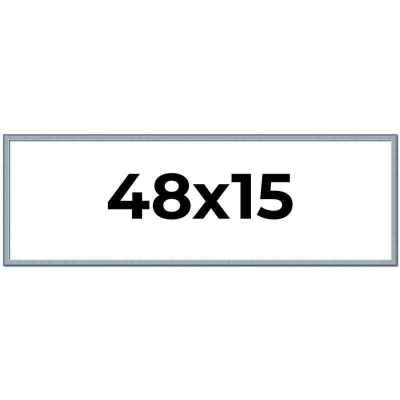 48x15 Frame Rustic Sky Blue Solid Wood Picture Frame | 0.75 Inch