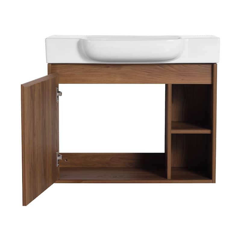 BNK 24"/28" Single Sink Floating Bathroom Vanity with Soft Close Door and Shelf