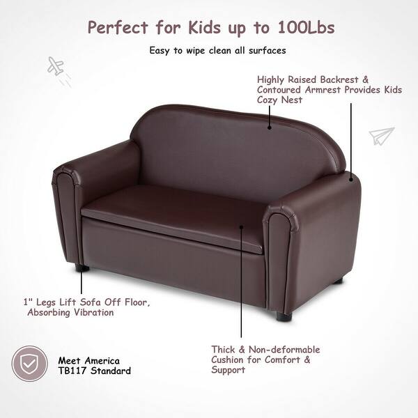Shop Gymax Kids Sofa Armrest Chair Lounge Couch Wood Construction