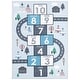 preview thumbnail 9 of 28, SAFAVIEH Kids Playhouse Machine Washable Slip Resistant Arendine Hopscotch Area Rug 2'2" x 4' - Grey/Blue