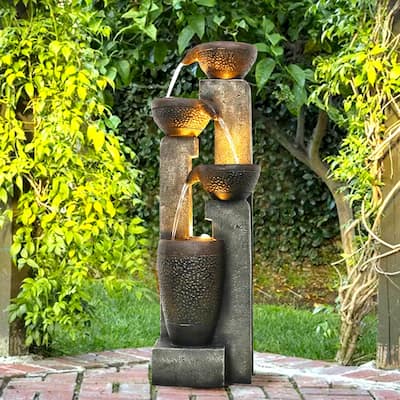 Modern Outdoor Fountain - Garden Fountain for Home, Patio 40-inch H