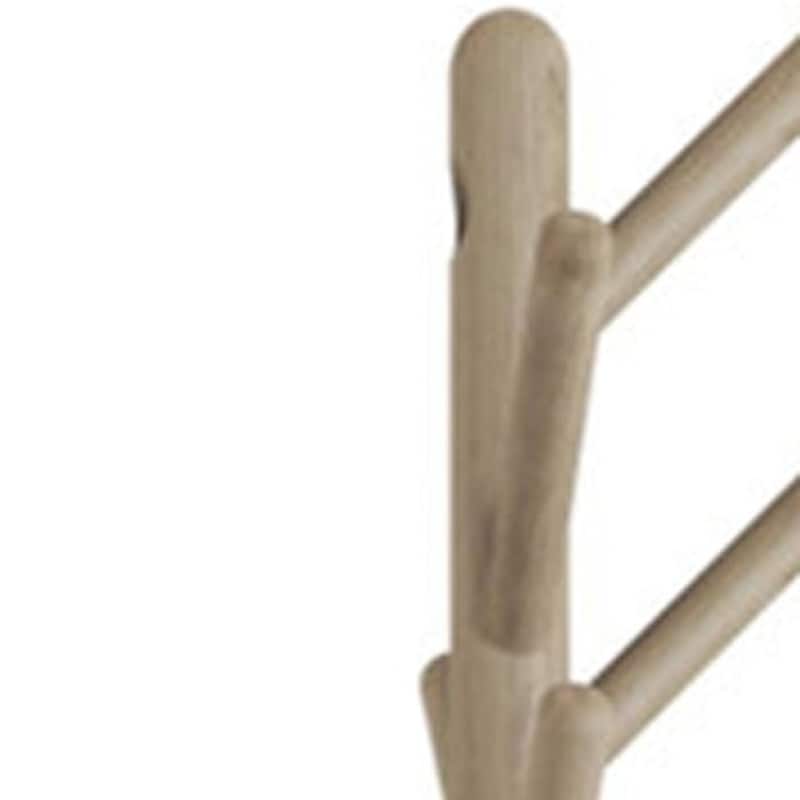 HomeRoots 67" Gray Solid Wood Ten Hook Freestanding Coat Rack - 15.00 in. x 67.00 in. x 15.00 in.