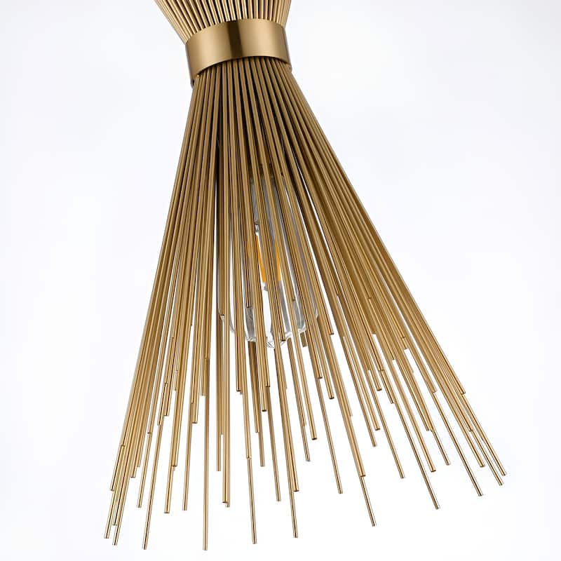 1 Light Sleek Metal Radiating Quills Pendant Lamp Spike Small Chandelier