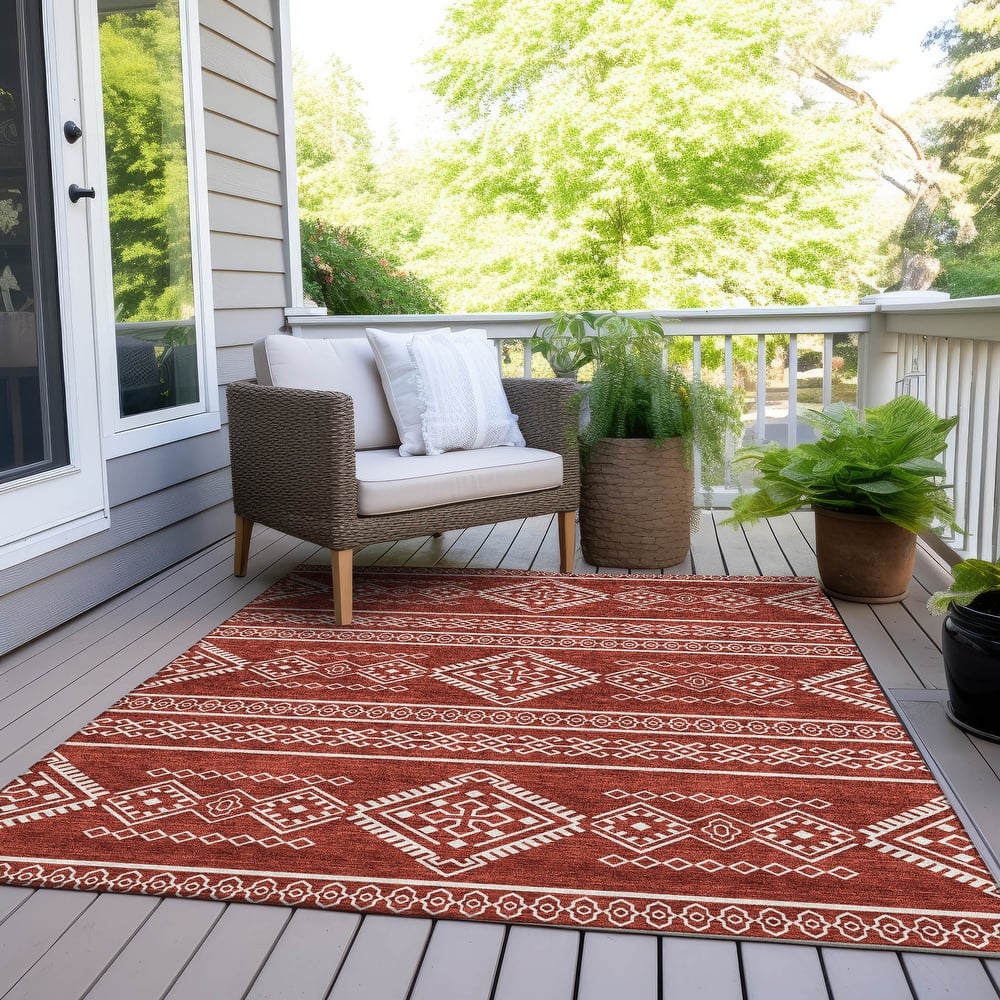 Machine Washable Indoor/ Outdoor Chantille Moroccan Boho Rug