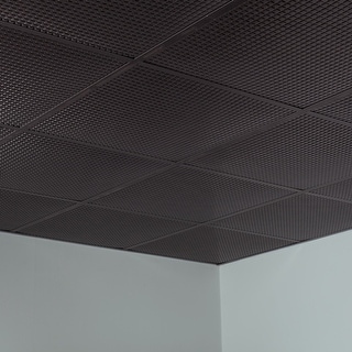 Fasade Square Decorative Vinyl 2ft x 2ft Lay In Ceiling Tile in Smoked ...