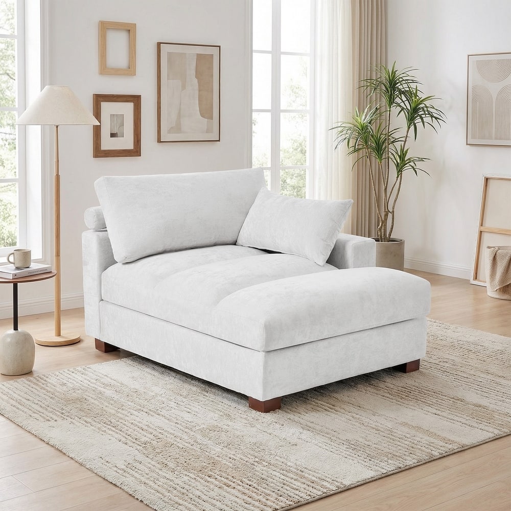 Modern Corduroy L-Shaped Sofa Chaise Lounge Couch