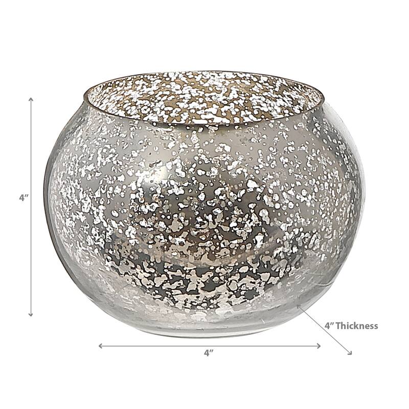 Mercury Curved Tealight Holder Silver - Set of 2 - N/A