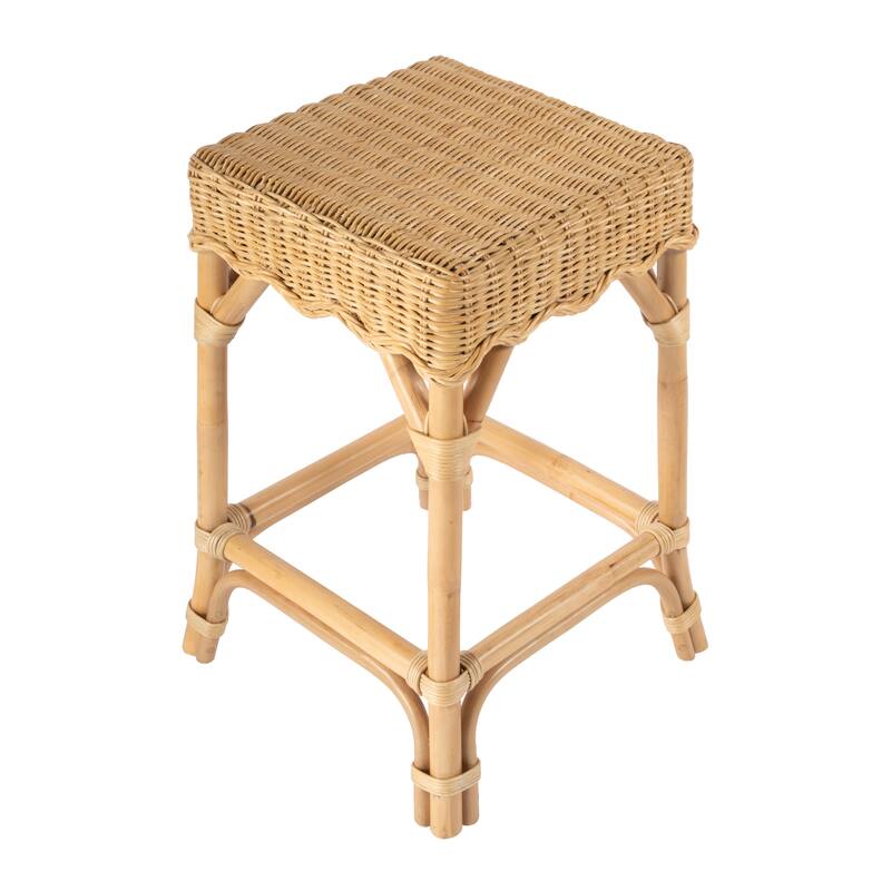 Flora Rattan Scalloped Counter stool
