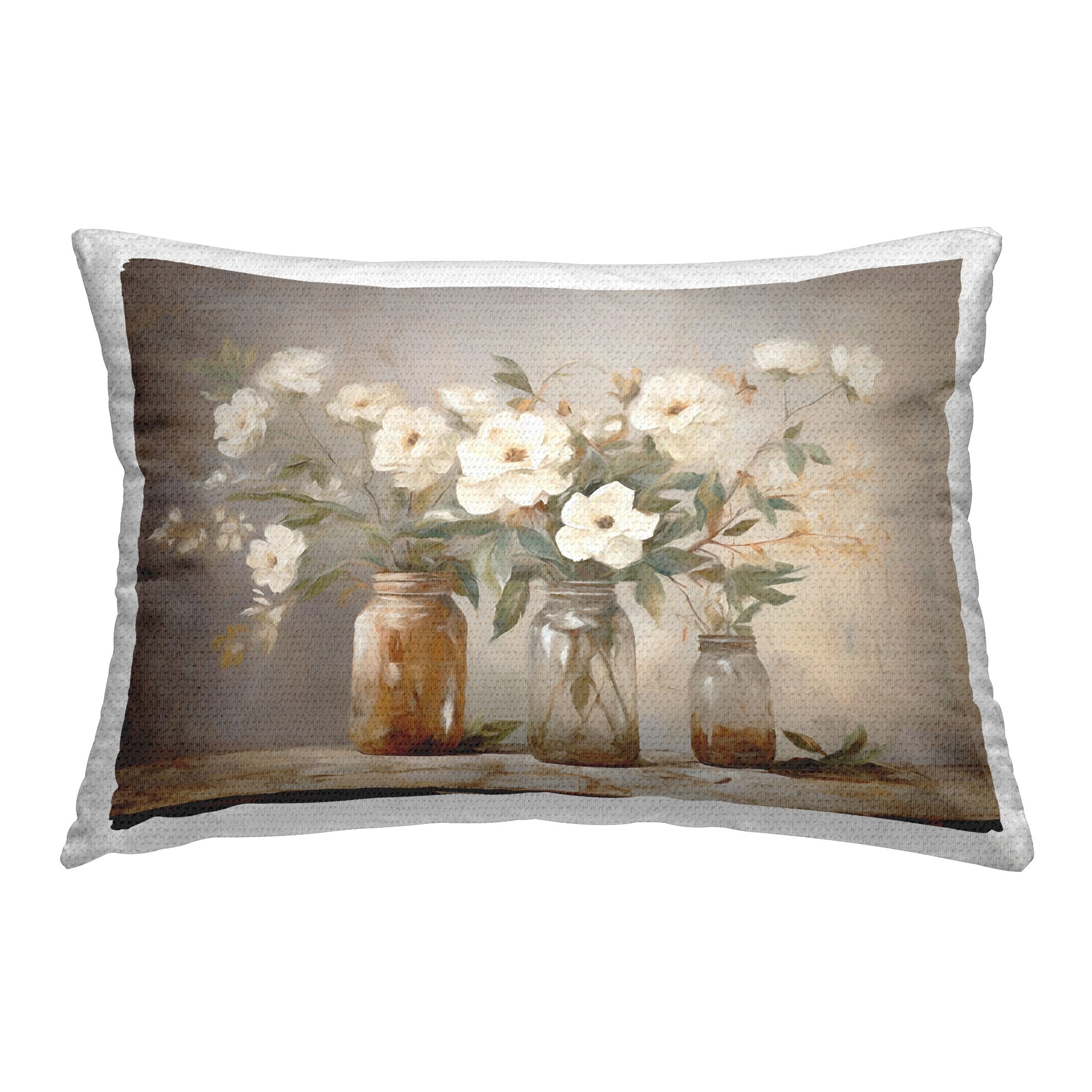 Stupell Fresh Magnolia Bouquet Printed Outdoor Throw Pillow Design by Ramona Murdock