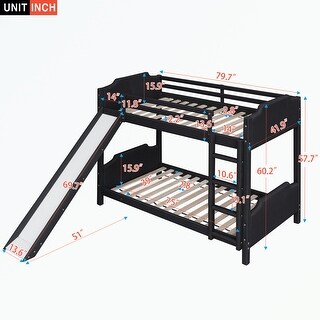 Twin over Twin Bunk Bed with Convertible Slide and Ladder - Bed Bath ...