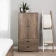 preview thumbnail 3 of 1, FarmHome Rustic 2 Drawer Bedroom Storage Armoire Grey Oak - 31.5 inches W x 22 inches D x 58.7 inches H