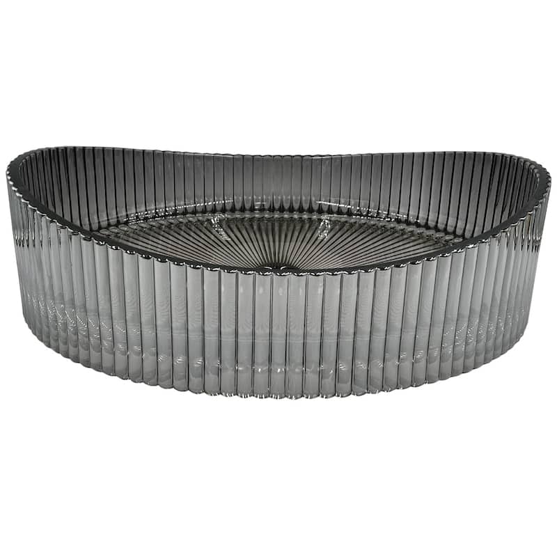 CastelloUSA 20" Oval Glass Crystal Bathroom Vessel Sink Basin