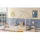 preview thumbnail 8 of 10, Twin Size Wooden House Bed Frame for Kids Space-Saving Bedroom Furniture