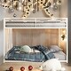 preview thumbnail 1 of 11, Classic Square Metal Bunk Bed Frame,Twin over Twin Metal Bunk White for Kids and Adult White