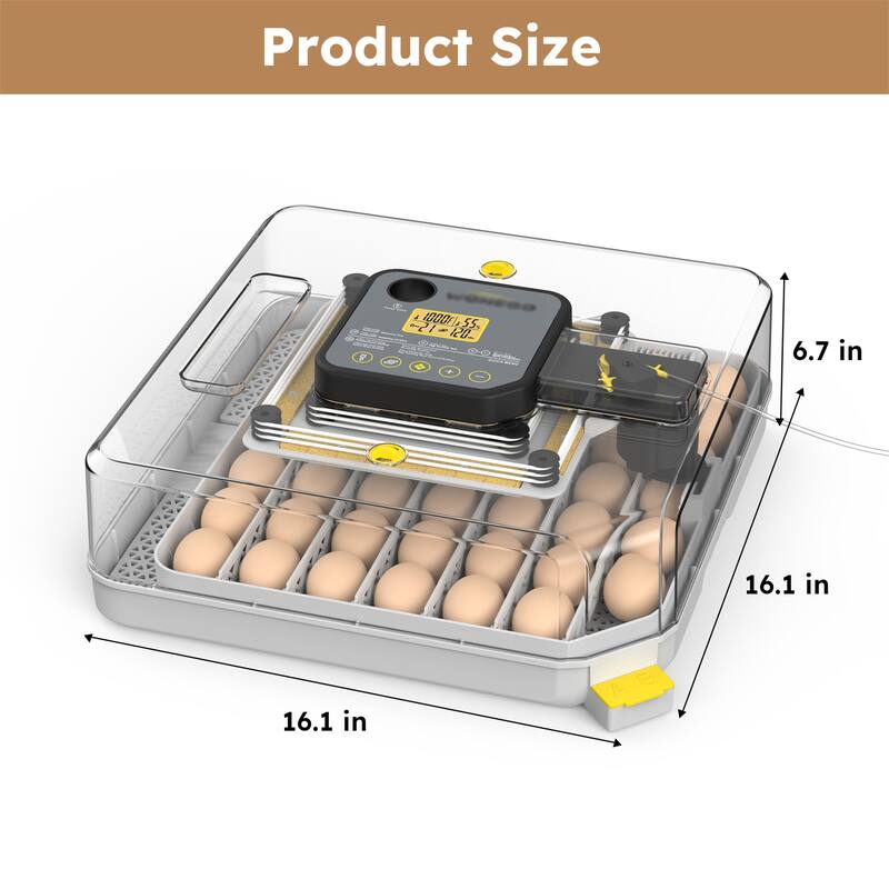 48 Egg Incubator 60° Clear View Poultry Hatcher with Temperature Display
