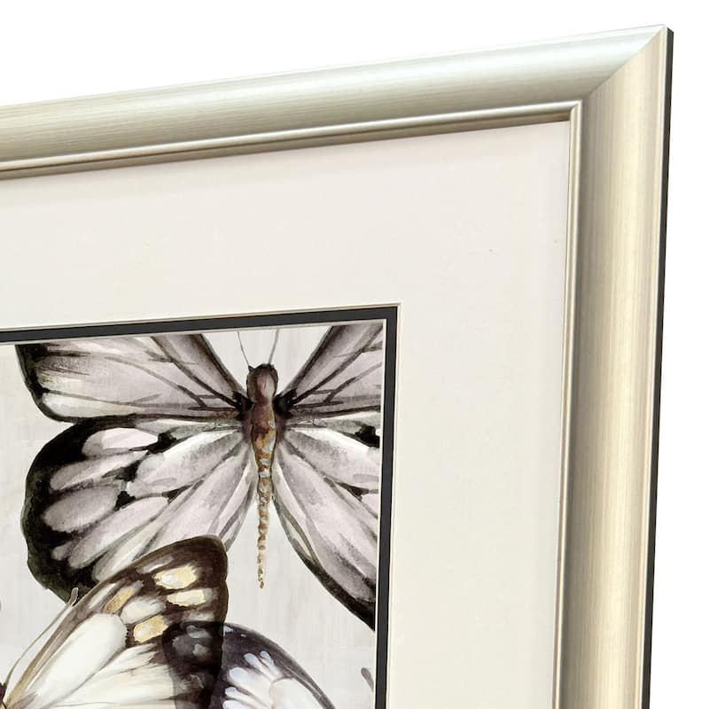 HomeRoots Set Of Two Butterfly Cluster Gold Framed Wall Art