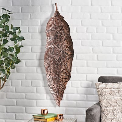 Bremen Indoor Aluminum Handcrafted Leaf Wall Decor by Christopher Knight Home