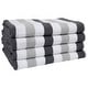 preview thumbnail 1 of 32, Arkwright Cabo Cabana 4-Piece Oversized Striped Beach Towel Set - 30x70 Black/Grey