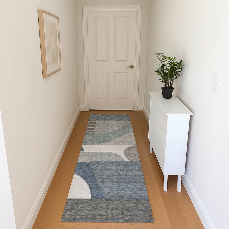 Premium Washable Super Soft Abstract Geo Mayfield Rug - Gray - 2'3" x 7'6"