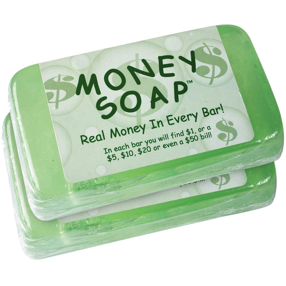 Money Soap Real Cash in Every Delightfully Scented Bars Set of 2
