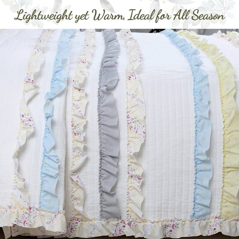 Cozy Line Tessa Ruffle Reversible Cottton Quilt Bedding Set