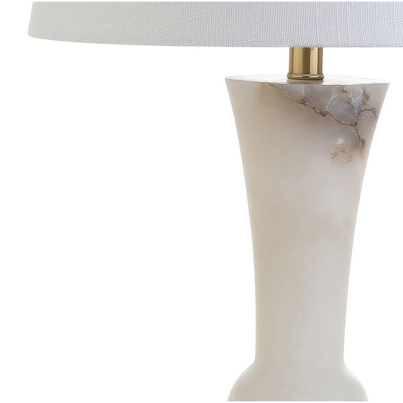 JONATHAN Y Eliza 23" Alabaster LED Table Lamp, Crystal Base