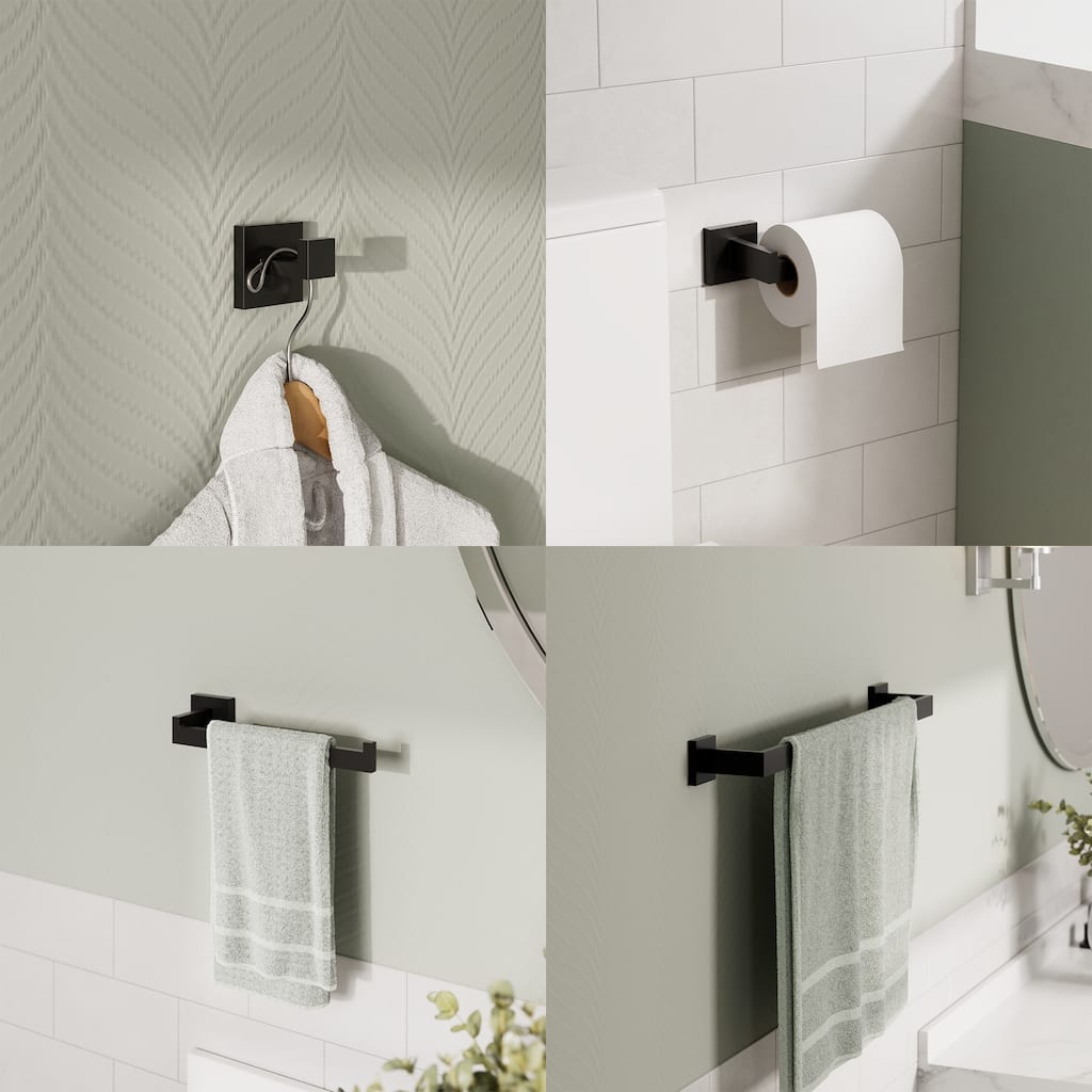 GRANDJOY 4 Piece Bathroom Towel Bar Wall Mounted Towel Rack Paper Towel Holder