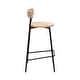 preview thumbnail 7 of 28, Hand Woven Bar Stools with Back Set of 2 Paper Rope Round Barstools with Footrest for Kitchen Island & Dining Rooms