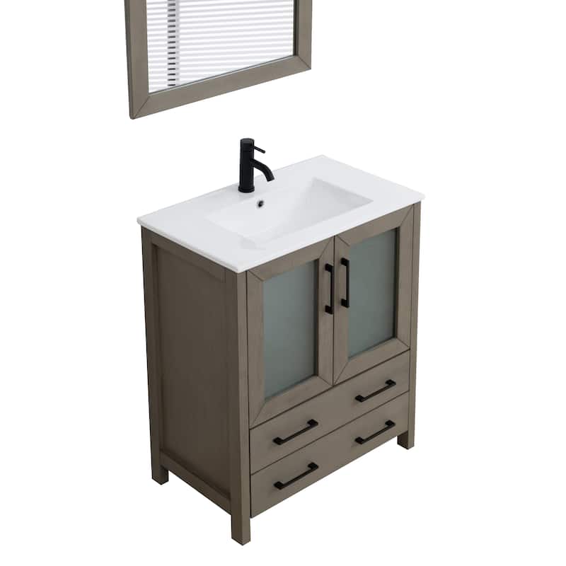 Vanity Art 30-in. Single-sink Bathroom Vanity w/ Wall Mirror - 29.1 W x 18.1 D x 35.8 H