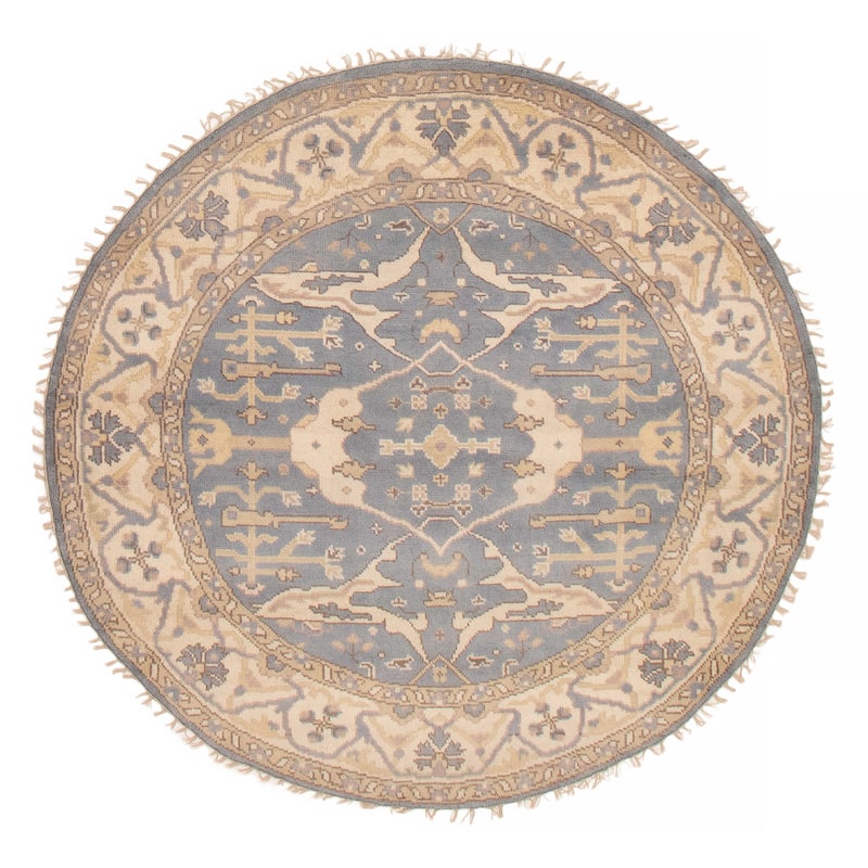 ECARPETGALLERY Hand-knotted Royal Oushak Light Denim Blue Wool Rug - 5'11 x 5'11 - Light Denim Blue - 5'11 x 5'11