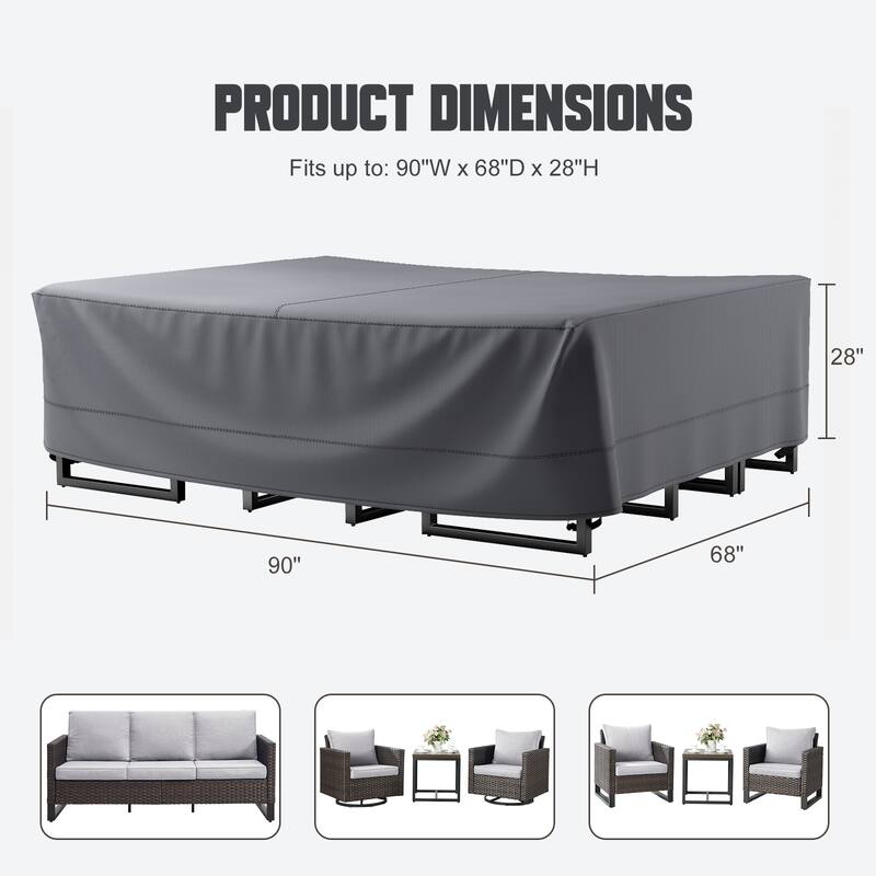 None Durable Outdoor Furniture Cover 600D Oxford Fabric