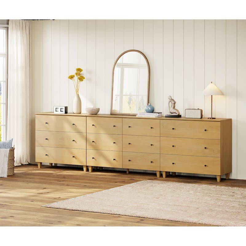 12 Drawers Modern Wood Dresser for Bedroom, 118" Wide