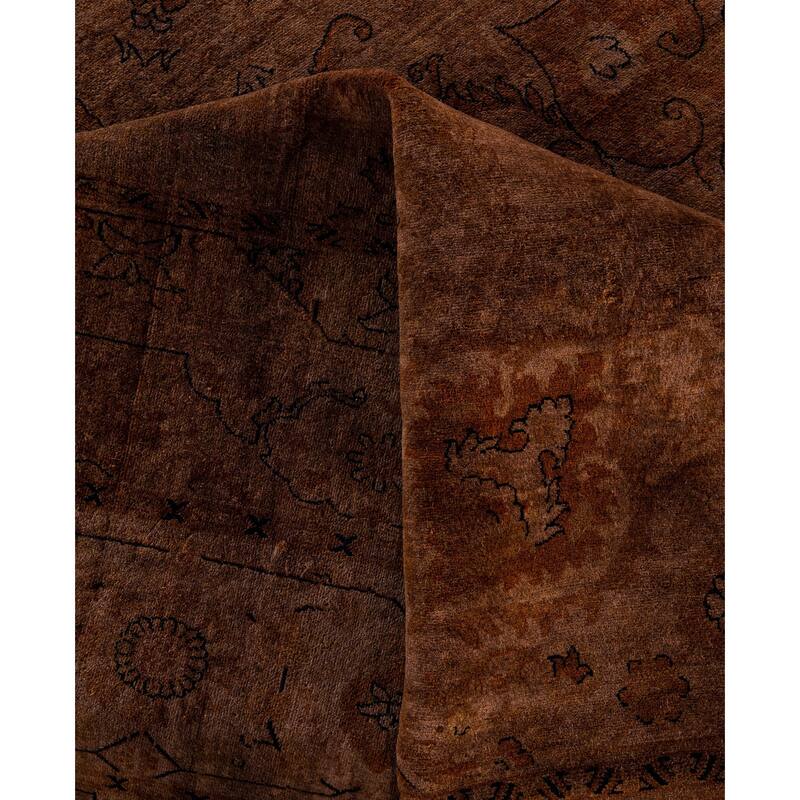 Overdyed One-of-a-Kind Hand-Knotted Area Rug - Brown - 10' 1" x 14' 10"