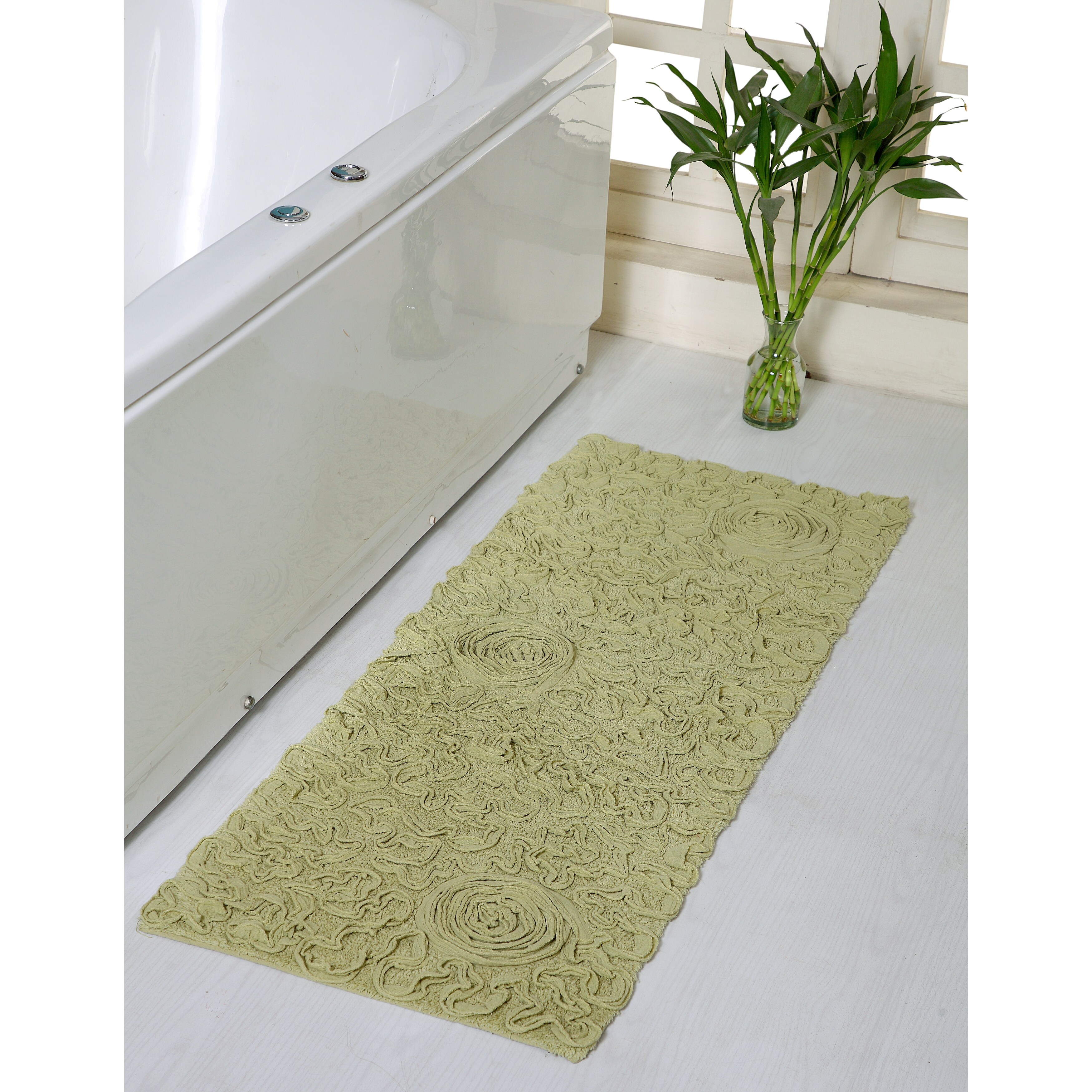 Bell Flower Collection Cotton Bath Rug 21 X54 Runner