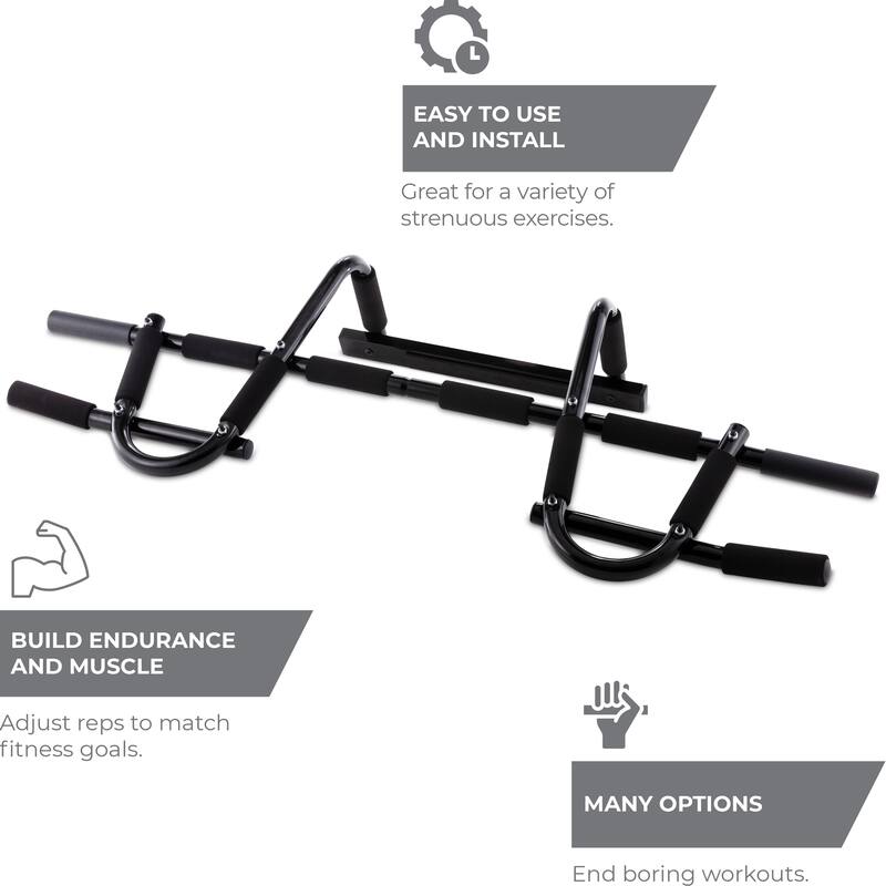 Chin Up Bar Home Gym- Gen 2 Door Bar Pull Up Gym - 24" to 32" Wide
