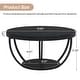 preview thumbnail 29 of 43, 31.7" Round Coffee Table, Rustic 2-Tier Center Table with Storage Open Shelves