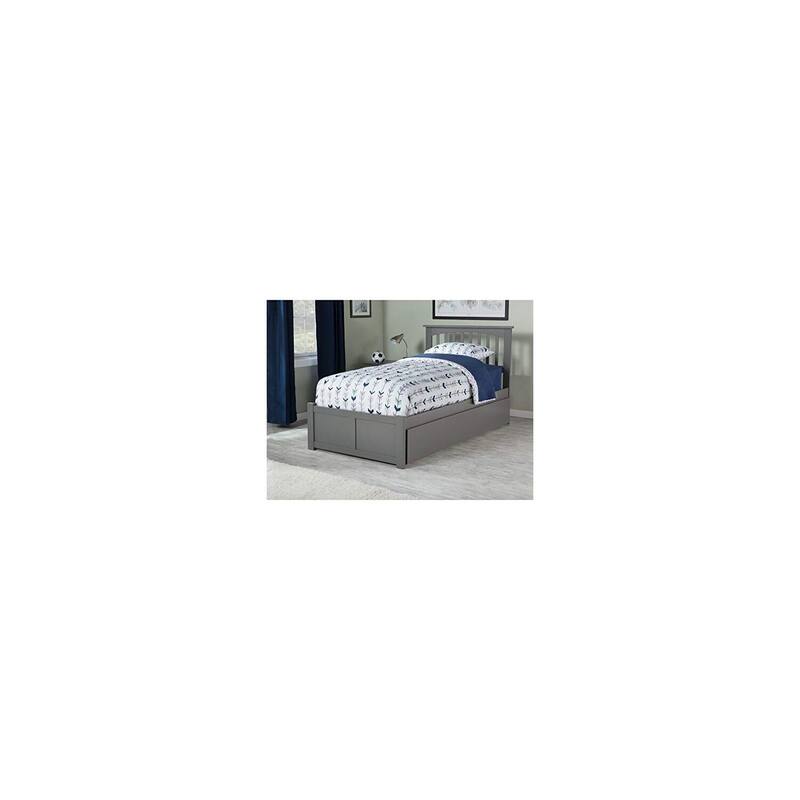 Twin XL Platform Bed with Trundle & Footboard - Grey Sleeping Space Solution