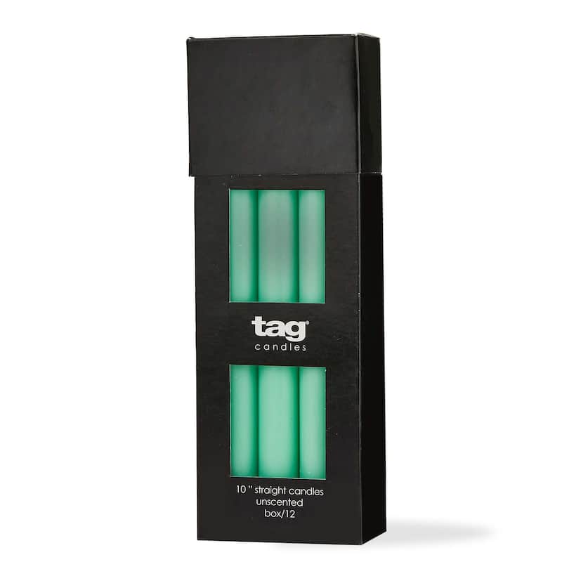 Color Studio 10" Straight Taper Unscented Smokeless Paraffin Wax Candle Seasfoam Burn Time 10 hrs. Sold in Units of 1