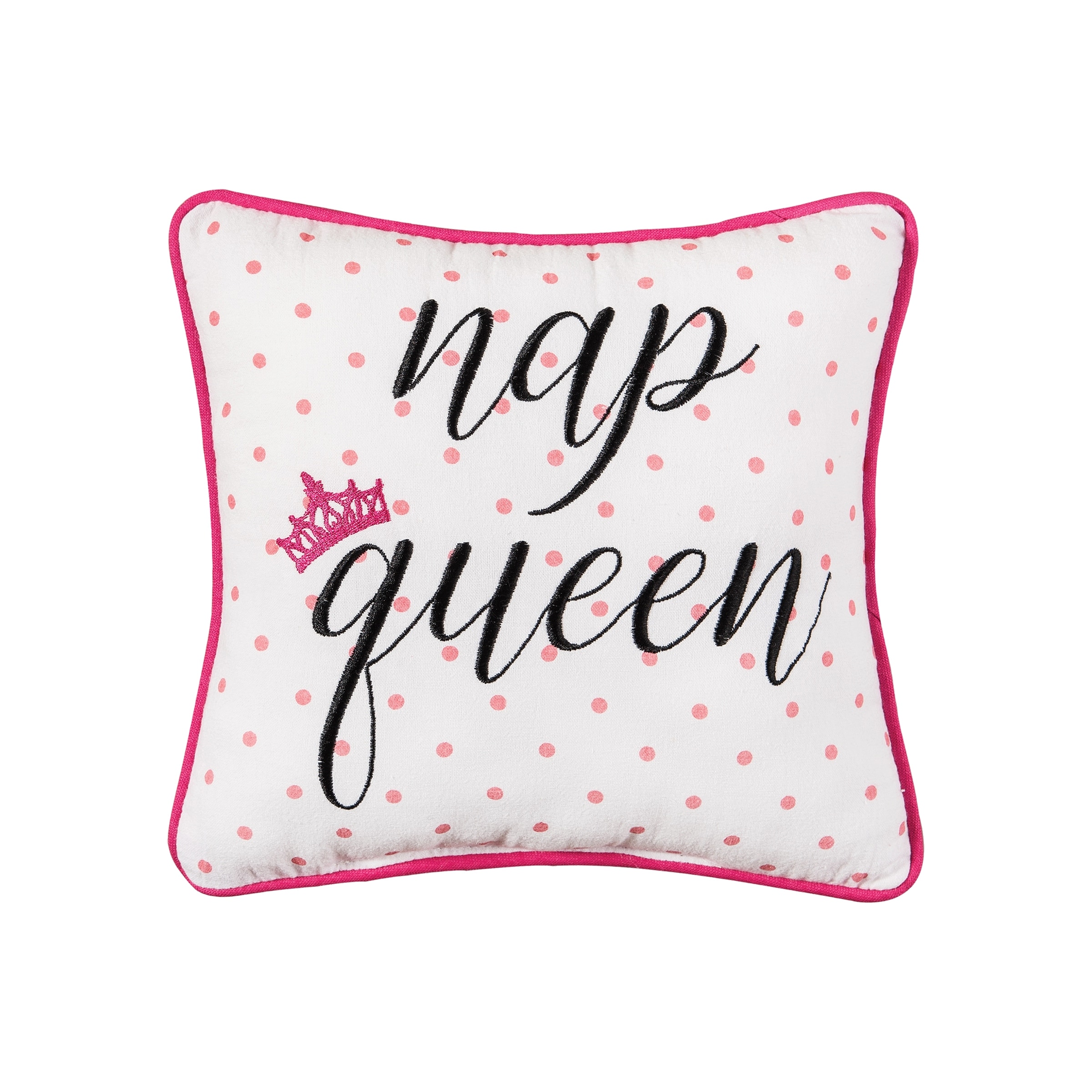 10" x 10" Nap Queen Printed and Embroidered Throw Pillow