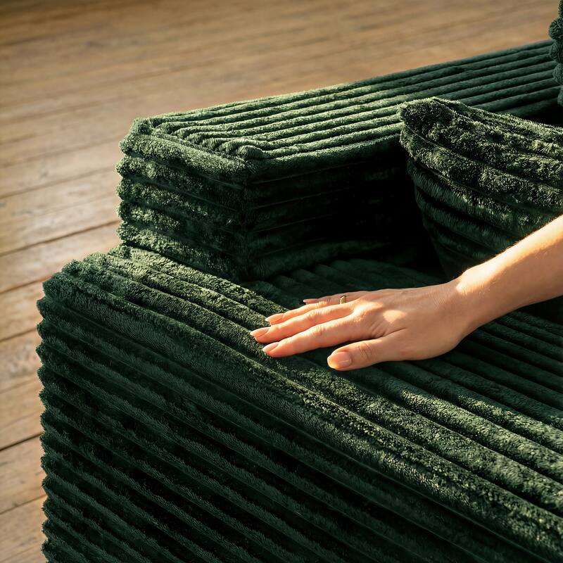 Oversized Modular Sectional Sofa, No Assembly Required, Corduroy Fabric, Deep Seat Cloud Couch with Chaise Foam Sofa