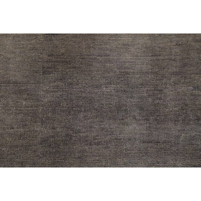 Gray Gabbeh Modern Rug Hand-Knotted Wool Carpet - 3'10"x 5'10"