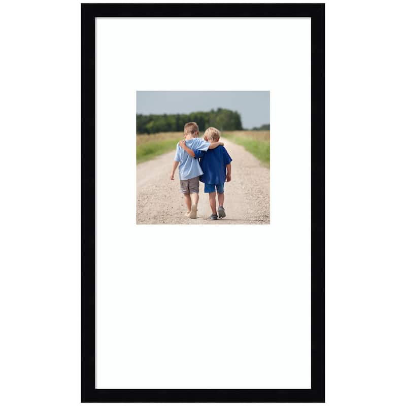 Kate and Laurel Svelte Noir Black Photo Frame - 13x22 matted to 8x8 - Black
