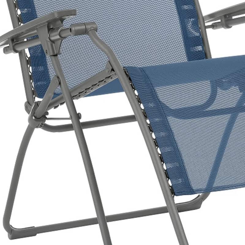 30 Inch Steel Outdoor Zero Gravity Chair with Cushion Sling Seat - 29.9” x 35.4” x 49.2”