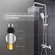 preview thumbnail 4 of 27, Zen, Thermostatic Exposed Shower Pipe System, Square 10"x10" Rain Shower Head, 3 Functions Hand Shower and Tub Spout, 2.5 Gpm.