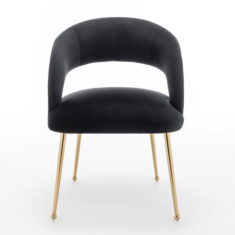 SEYNAR Mid Century Modern Velvet Upolstered Open-Back Dining Chair Set of 2