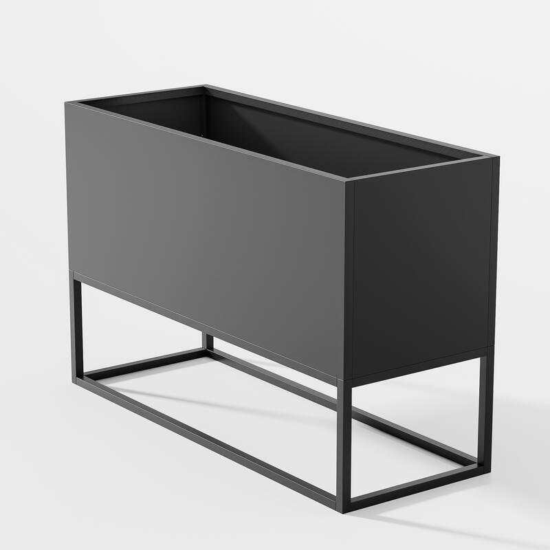 47*18*18 inch Large Metal Rectangular Planter with Shelves and Drainage Holes for Indoor/Outdoor Use, Perfect for Tall Plants