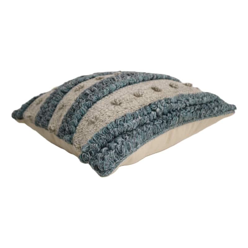 Home&Manor Vichy Wool & Cotton Designer Throw Pillow