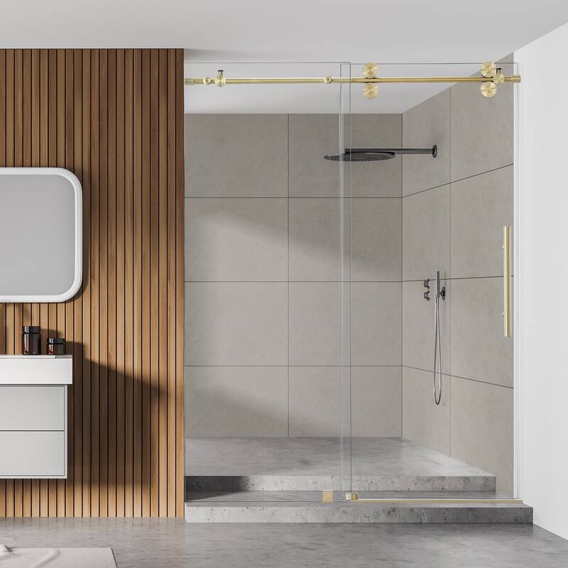 Altair Lazaro Single Sliding Frameless Shower Door with Clear Glass
